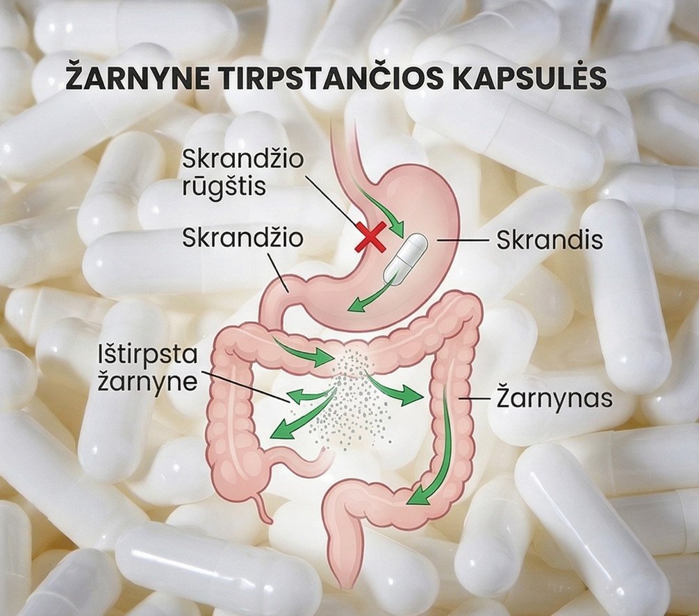 Žarnyne tirpstančios kapsulės